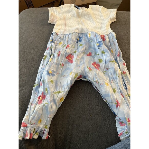 Cach Cach Flower Print Romper Size 12M (Stained) - Picture 8 of 9